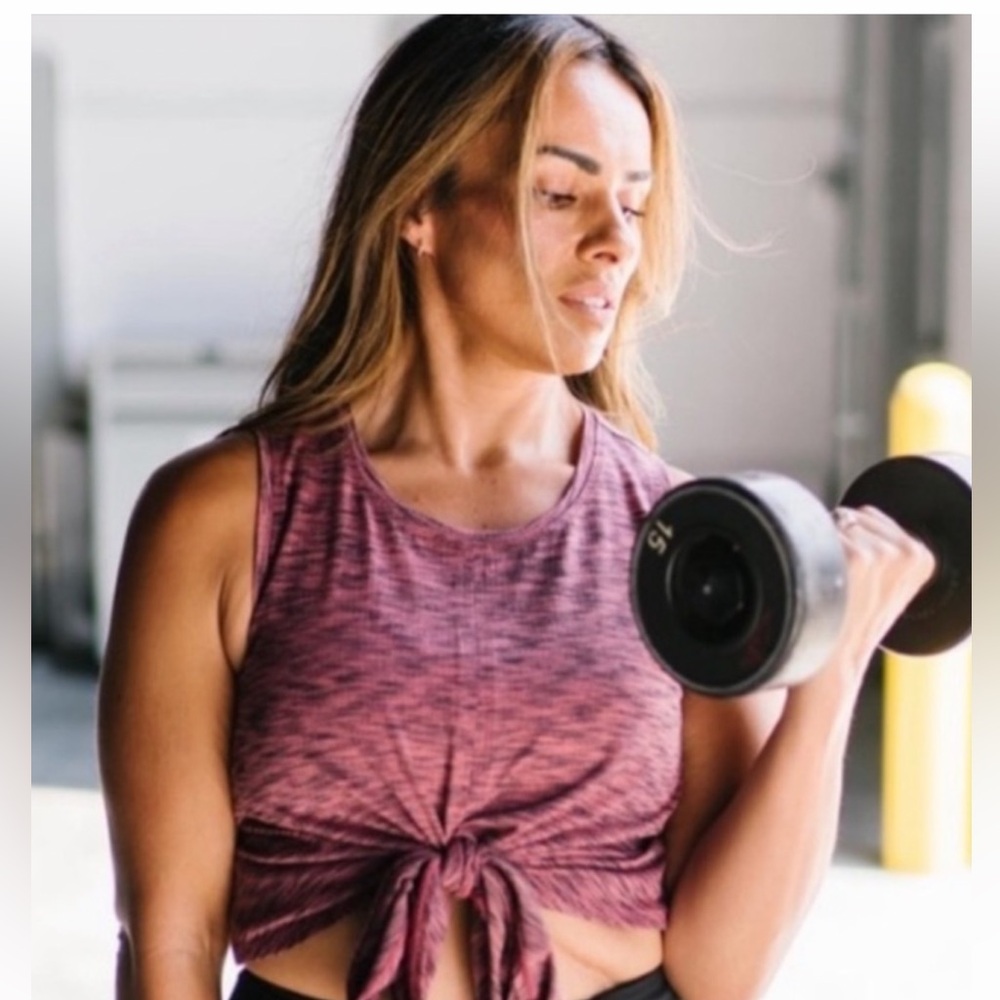ZYIA Pink Tie-Front Tank Top